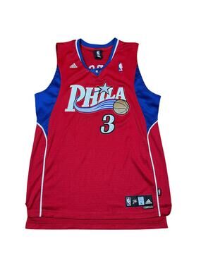 Adidas Allen Iverson Philadelphia‎ 76ers Phila Jersey Red L +2 2007-09 Rare HTF